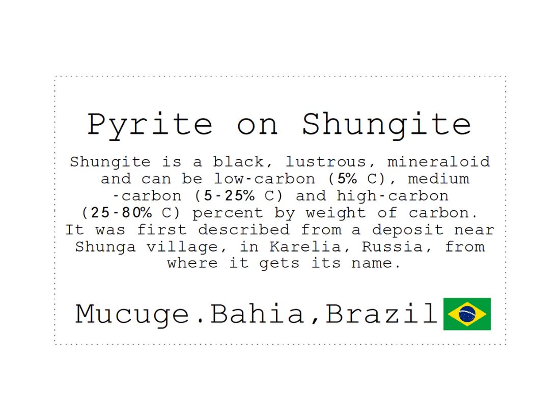 ブラジル産 パイライト on シュンガイト / Pyrite on Shungite