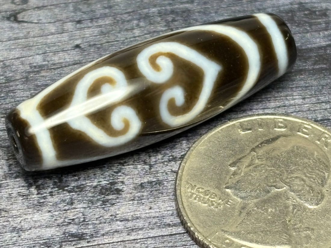 チベット 双心金剛杵天珠 ( 至純天珠 ) / dZi beads