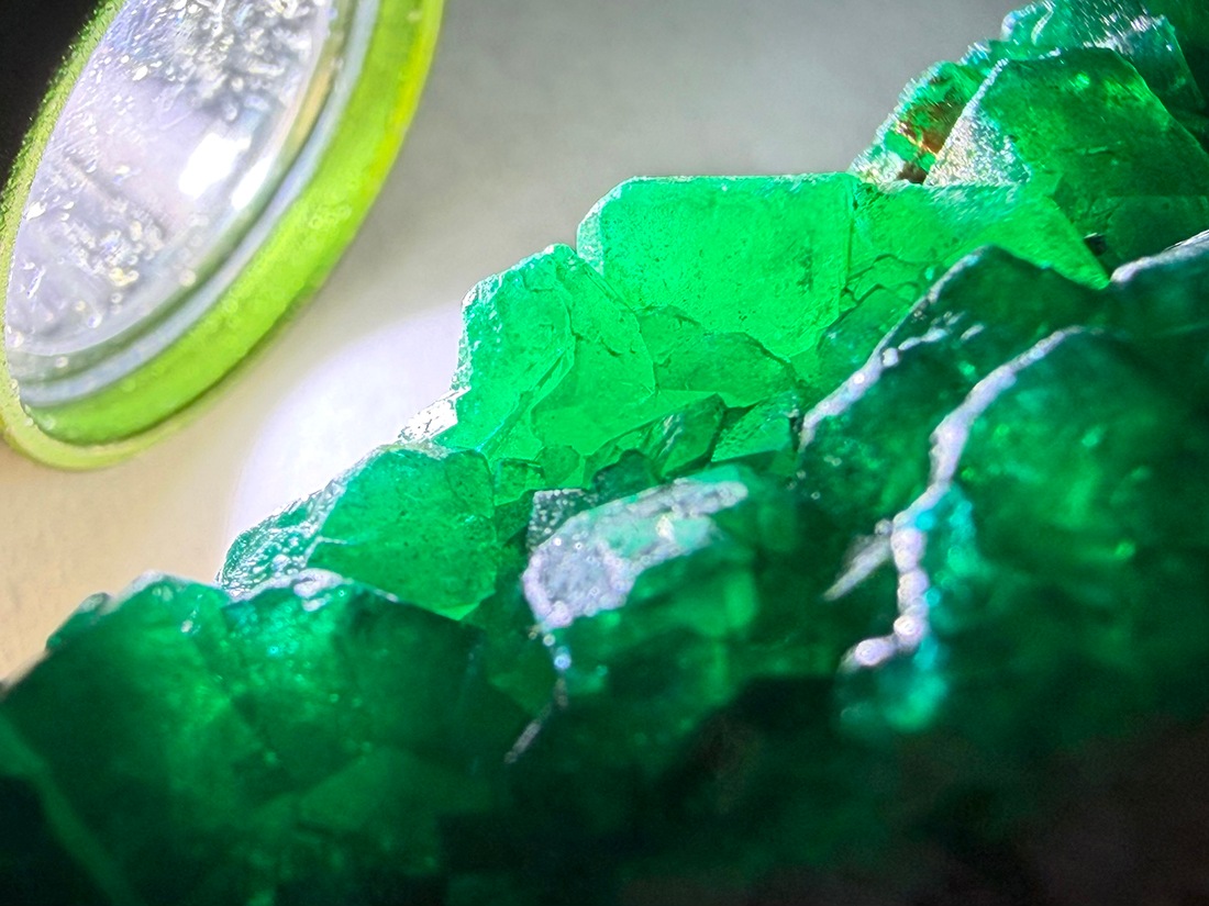 コンゴ民主共和国産 ダイオプテーズ (翠銅鉱) 母岩付き / Dioptase