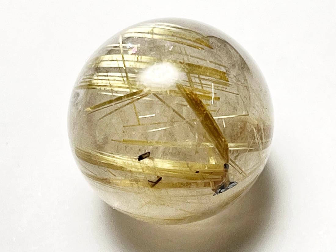 ⭐︎【天然】ゴールド ルチル クオーツ 丸玉 18mm