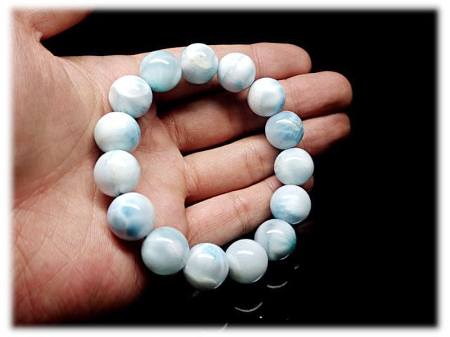 トップグレード　ラリマー　ブレスレット トップグレード 天然 ドミニカ産 ドラゴンクロー ラリマー