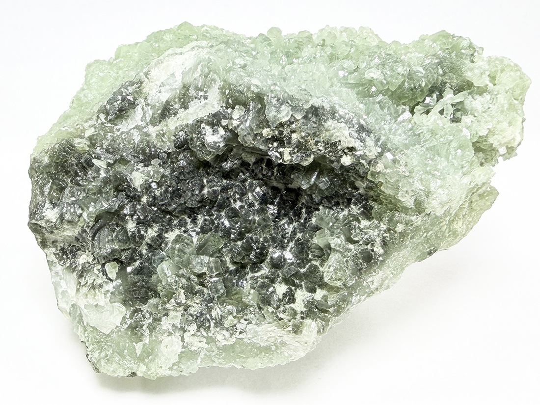モロッコ産 Prehnite Quartz 共生標本　水晶　葡萄石 モロッコ産 プレナイト (ぶどう石)/ Prehnite