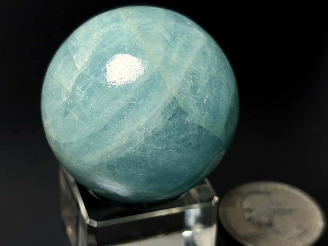 インド産アクアマリン 38mm丸玉/Aquamarine Sphere