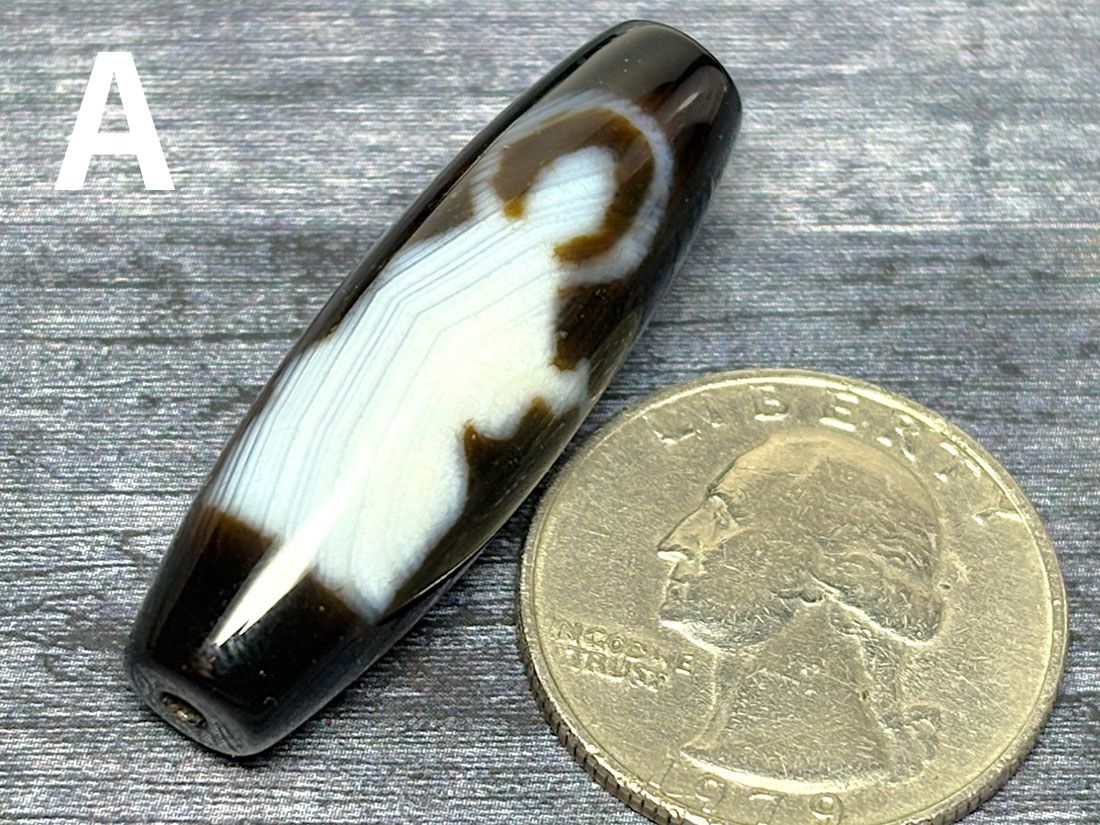 チベット 双弁財天天珠 ( 至純天珠 ) / dZi beads