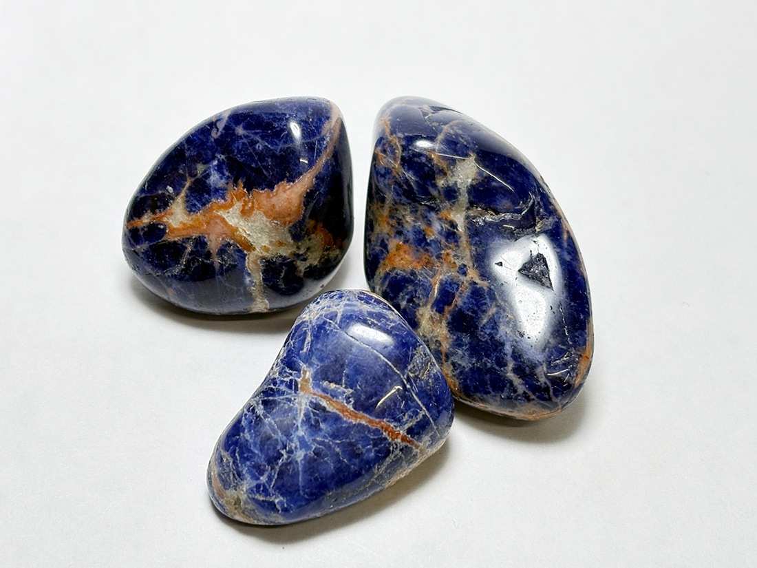 ブラジル産 ソーダライト タンブル 3個セット/ Sodalite