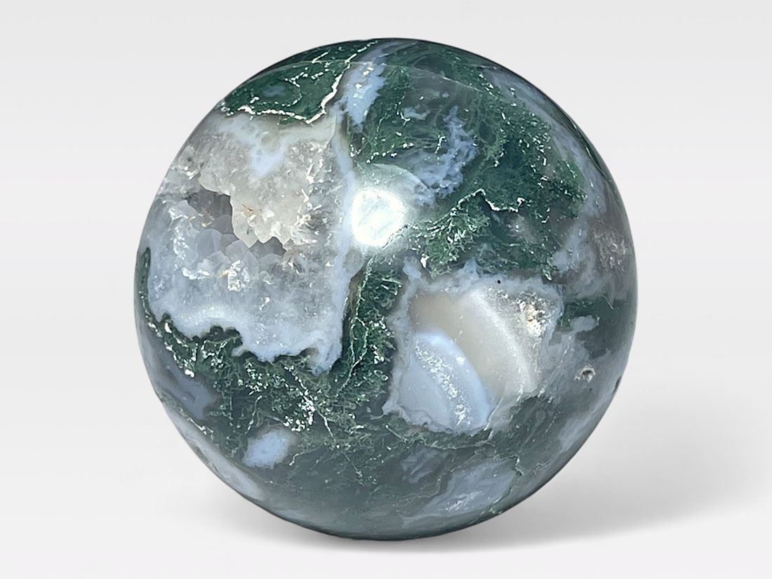 モスアゲート53mm丸玉