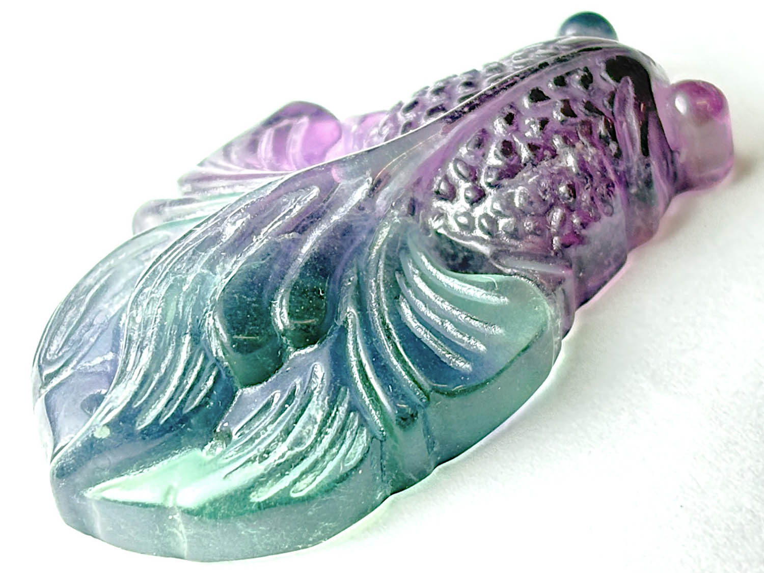 フローライト 金魚 彫刻