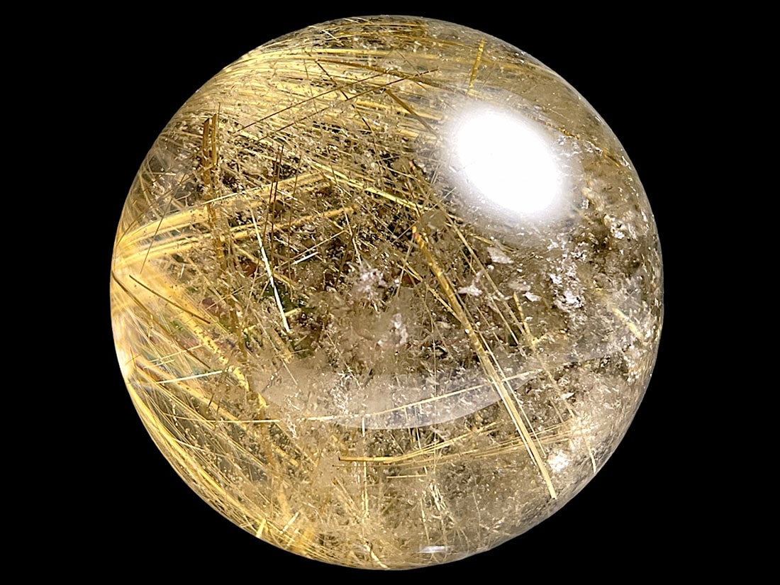 超希少‼️グリーンルチルクォーツの丸玉 超レア グリーンガーデン