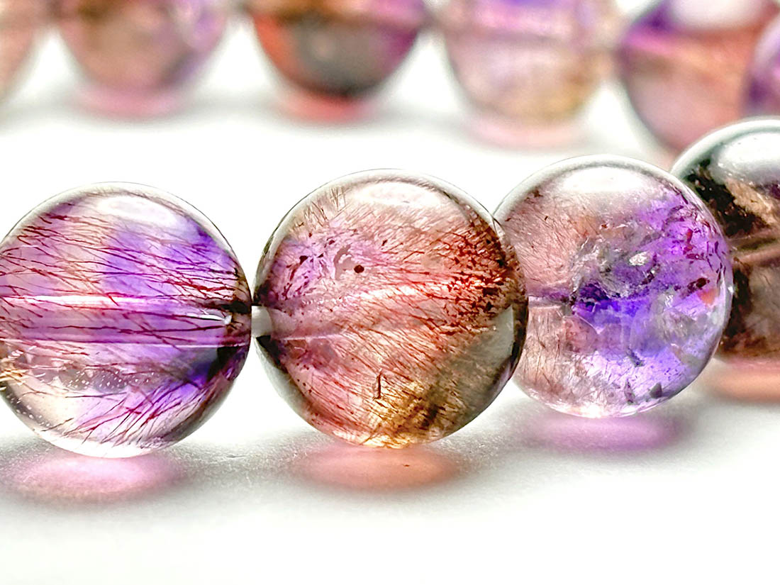 【値下げ】スーパーセブン（エスピリトサント州産） 等、 天然石 ブレスレット ⑰ エスピリットサント州産 スーパーセブン 11mm ブレスレット