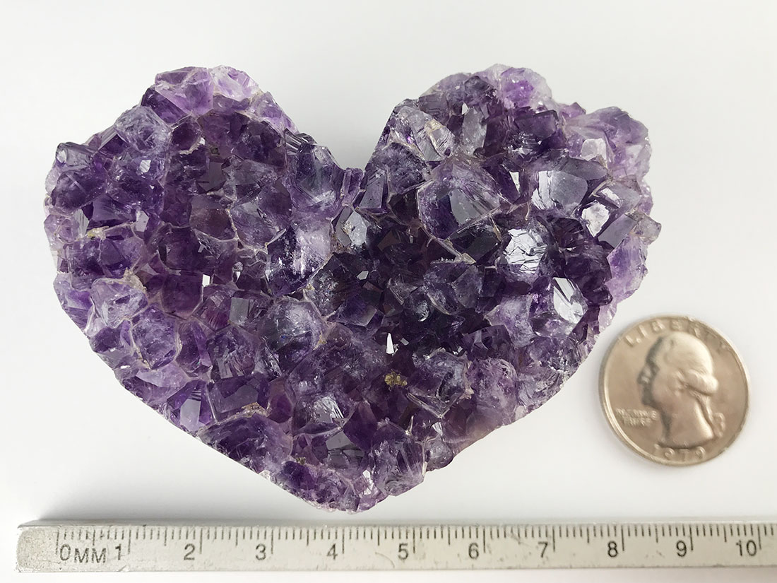 最高品質！ウルグアイ産⭐アメジストハート⭐カルサイト付⭐N170 seian_t466-1649