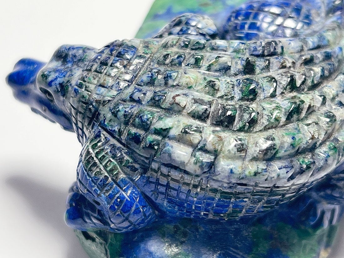 アウトレット】アズロマラカイト ワニ彫刻