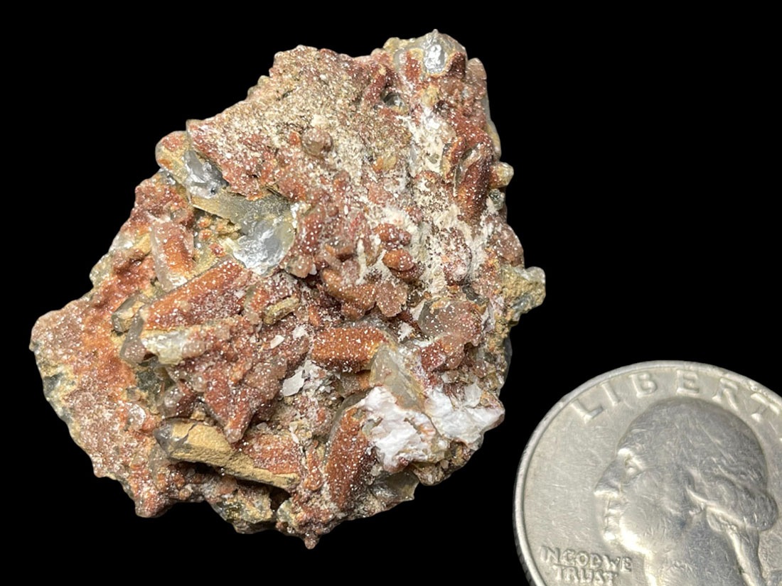 岐阜県吉城郡神岡鉱山産 水晶＆赤鉄鉱/Quartz＆Hematite