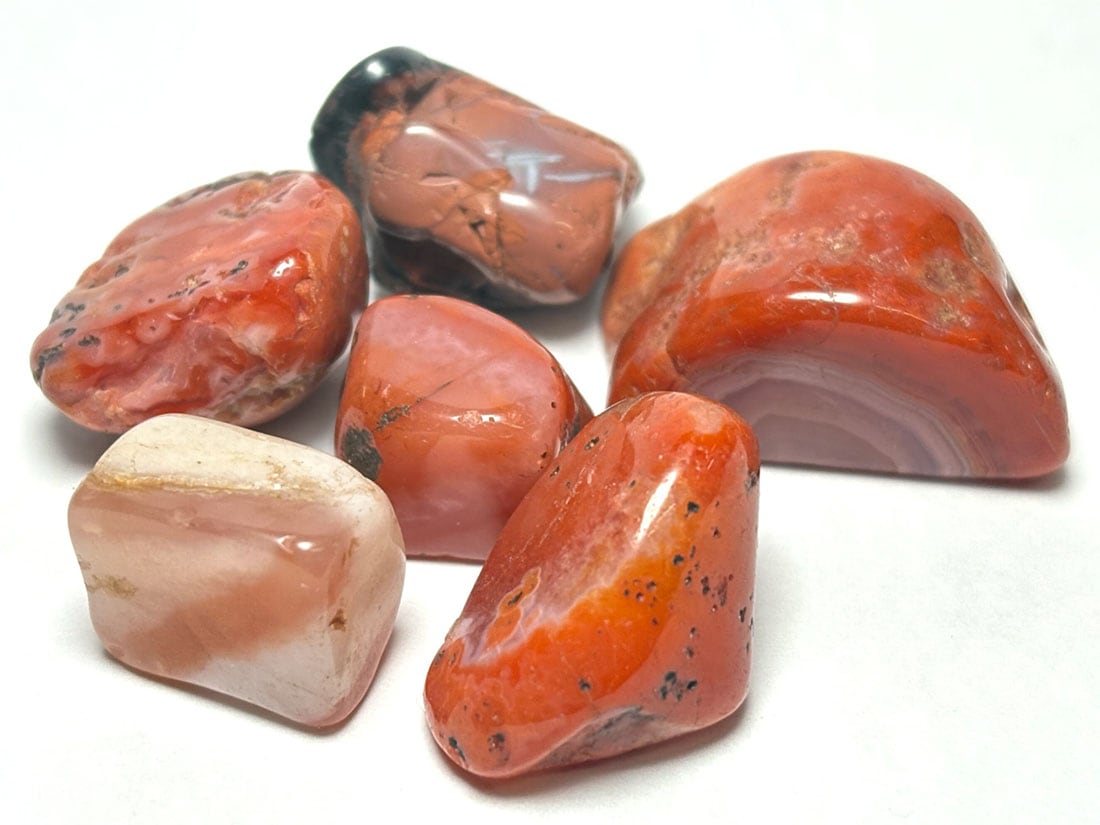 カーネリアン タンブル 6個セット (紅玉髄) / Carnelian