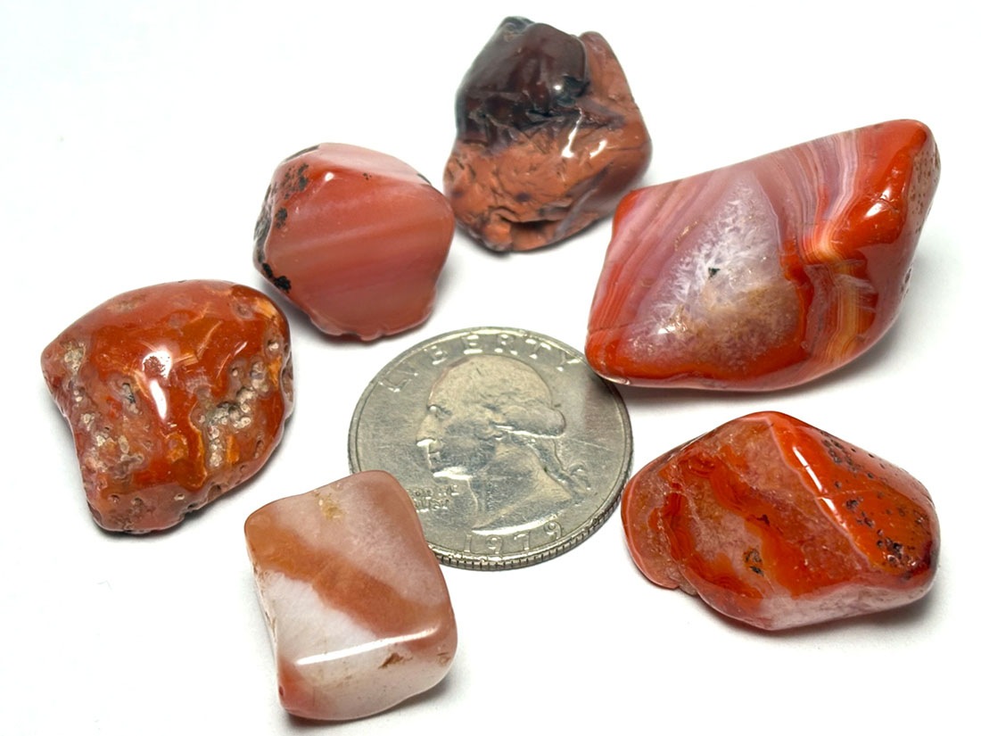 カーネリアン タンブル 6個セット (紅玉髄) / Carnelian