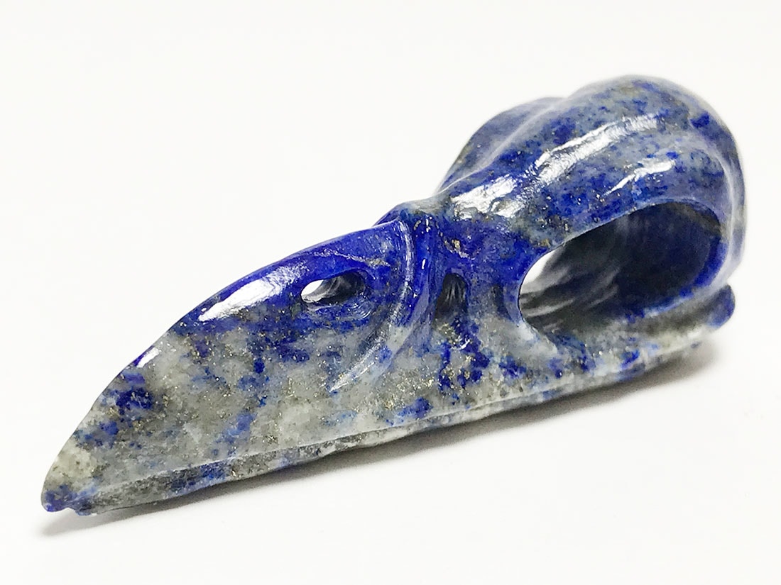 アフガニスタン産 ラピスラズリ カラス 彫刻/ Lapis Lazuli