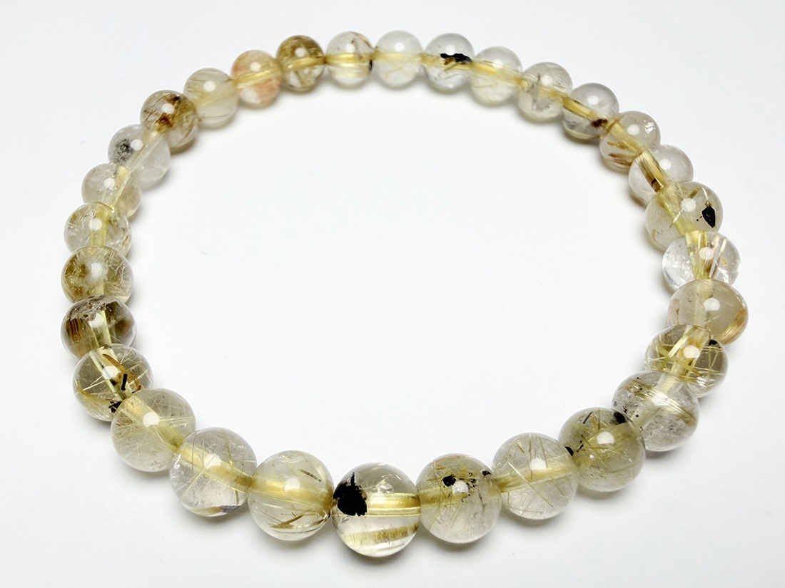 ルチルクォーツ6mm ルチルクォーツ 6mm ブレスレット/ Rutilated Quartz
