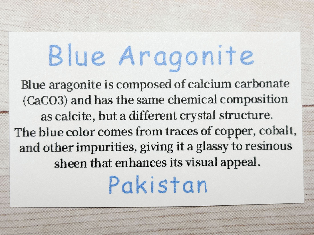 パキスタン産 ブルーアラゴナイト ポイント / Blue Aragonite
