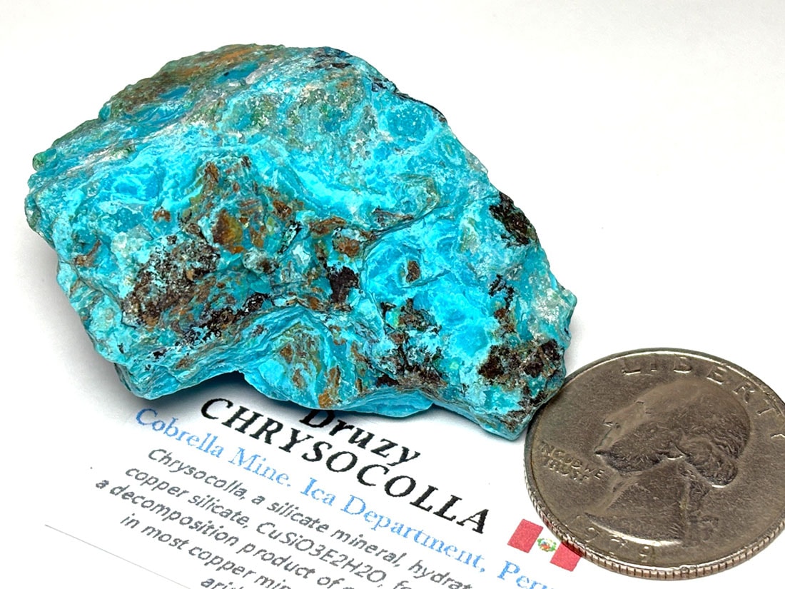 ペルー産 ドゥルージークリソコラ / Chrysocolla ( 珪孔雀石 )