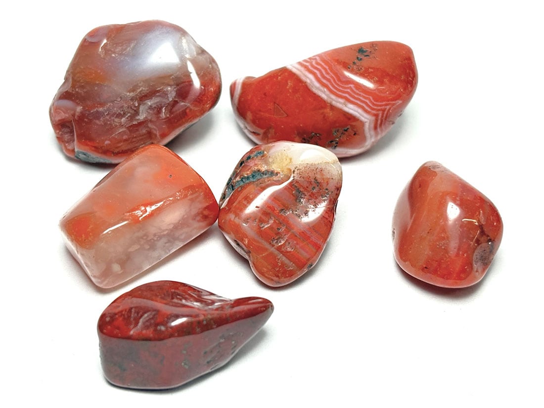 裏紅玉髄　メサイア　CARNELIAN　BL カーネリアン タンブル 6個セット (紅玉髄) / Carnelian
