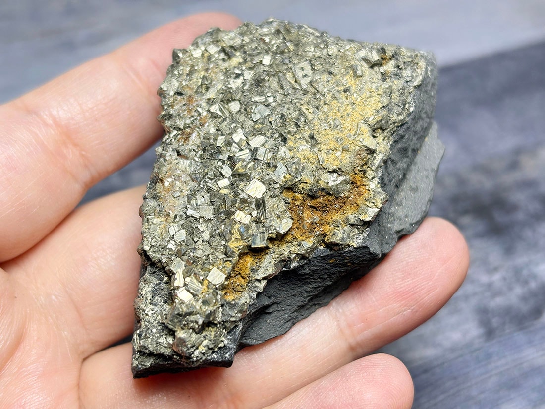 ブラジル産 パイライト on シュンガイト / Pyrite on Shungite