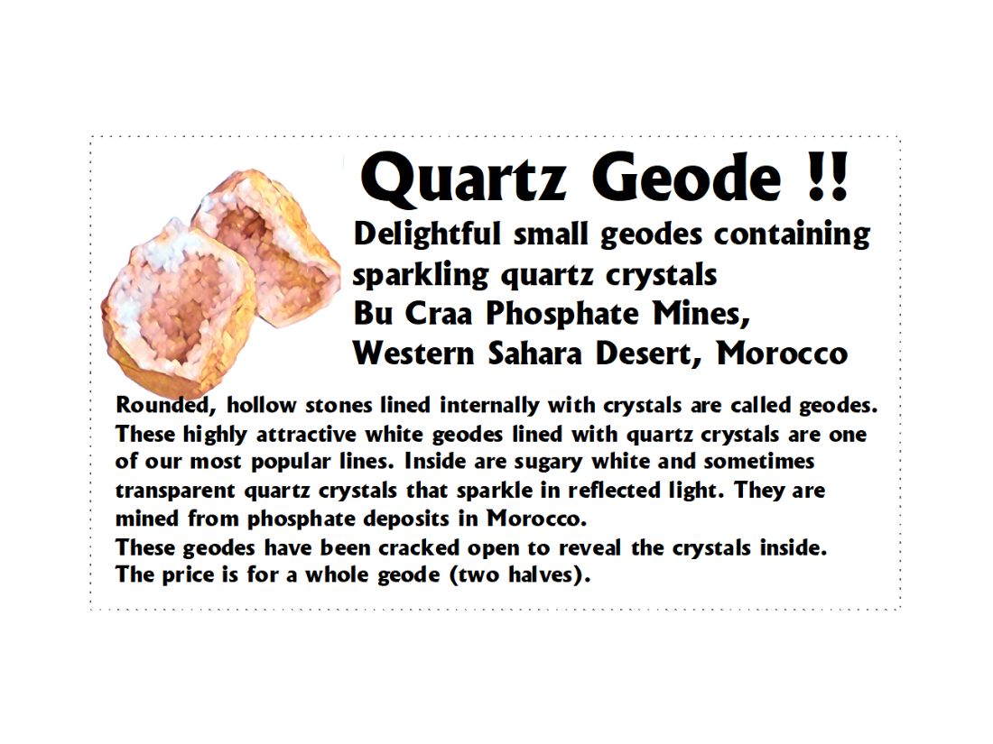 モロッコ産 水晶ジオード ペア / Quartz Geode