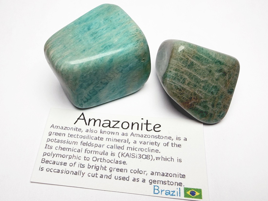 ブラジル産 アマゾナイト タンブル 2個セット / Amazonite
