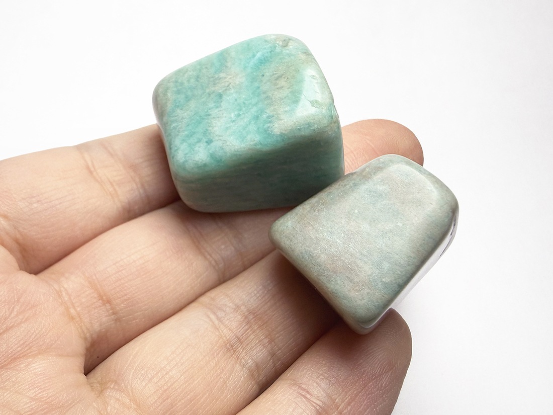 ブラジル産 アマゾナイト タンブル 2個セット / Amazonite