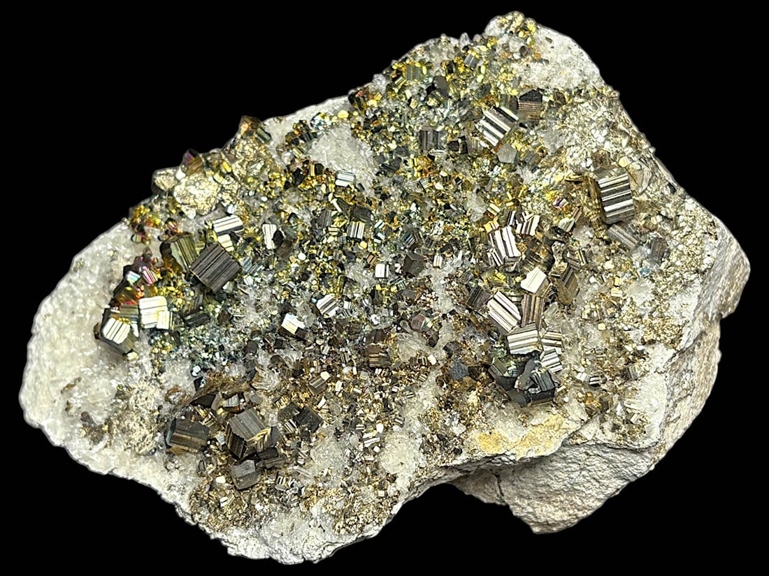 インドネシア産 パイライト with 水晶 クラスター / Pyrite with