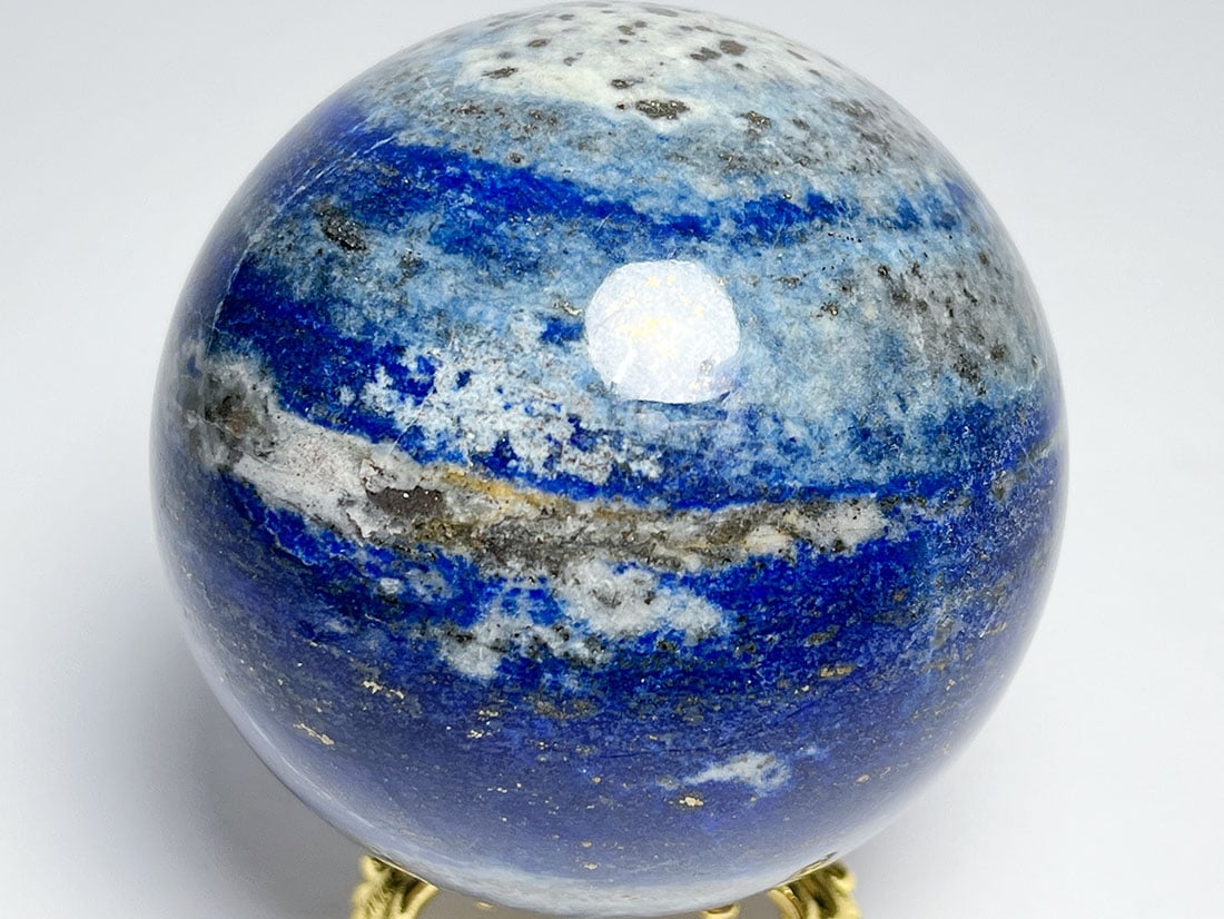 アフガニスタン産ラピスラズリ78mm 丸玉（蛍光）