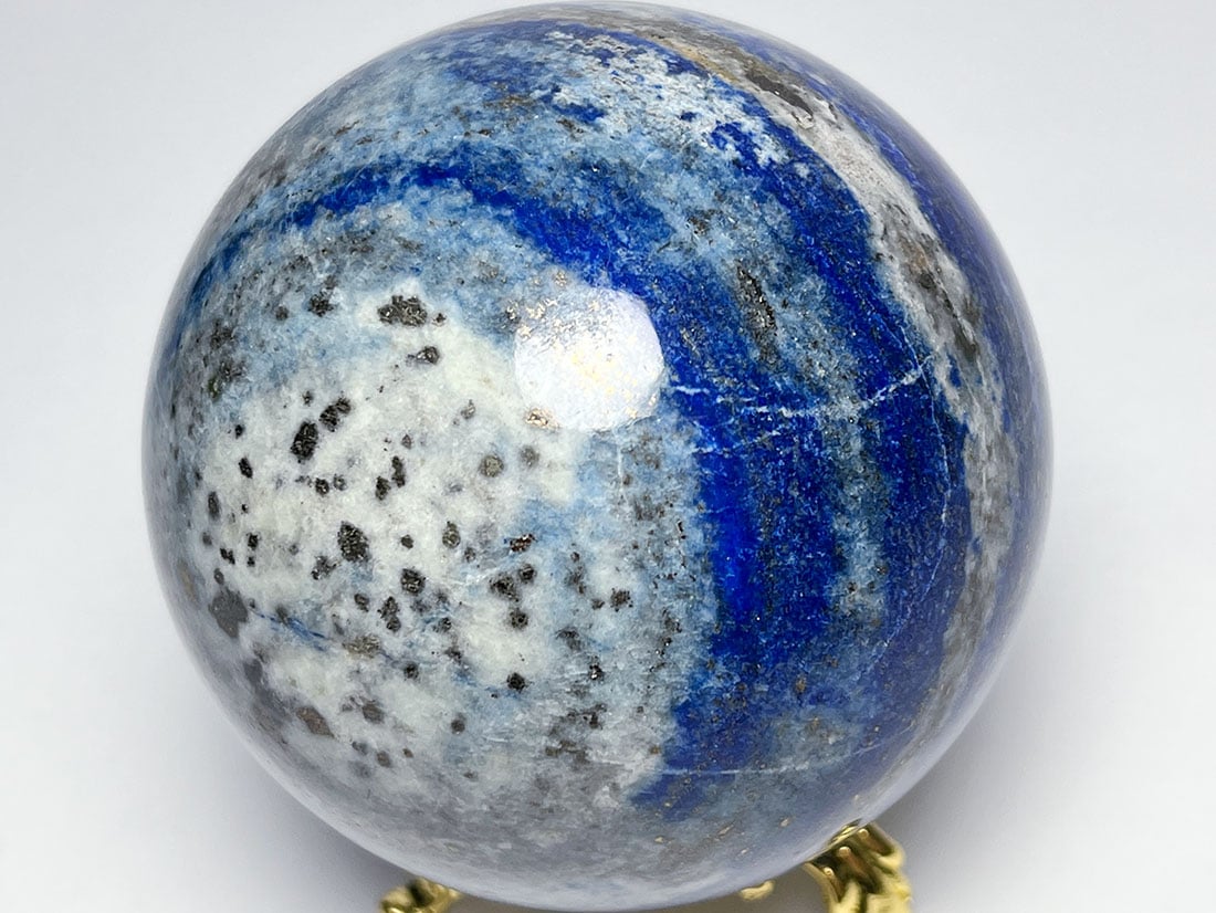 アフガニスタン産ラピスラズリ78mm 丸玉（蛍光）