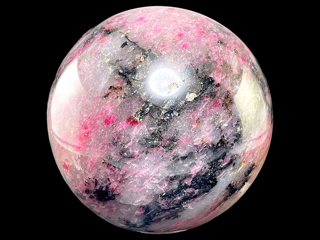 ロードナイトinクォーツ 105mm 丸玉 / Rhodonite in Quartz