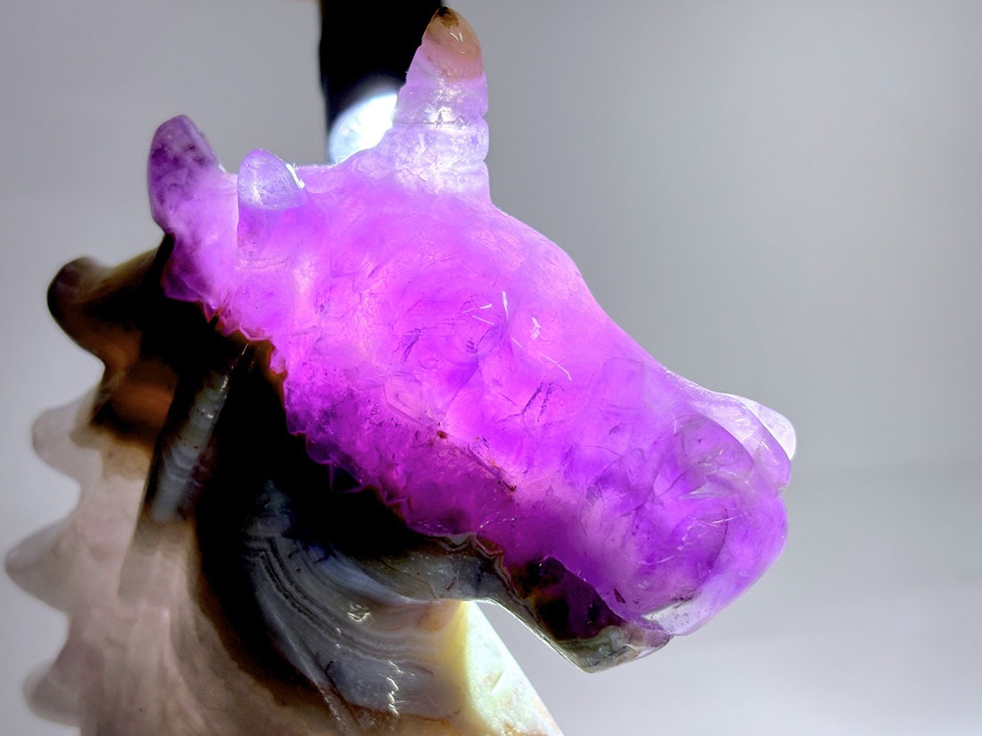 アメジスト ユニコーン彫刻 / Amethyst Unicorn Carving