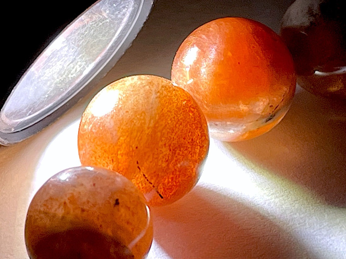 サンストーン ブレスレット 10mm 最高品質]オレゴンサンストーン