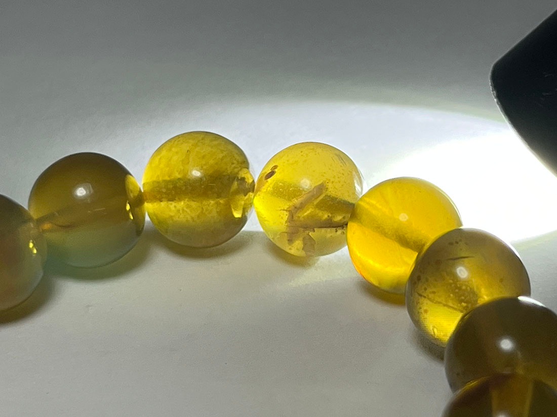 スマトラ ブルーアンバー & 沈香ブレスレット インドネシア スマトラ産 ブルーアンバー ブレスレット12mm