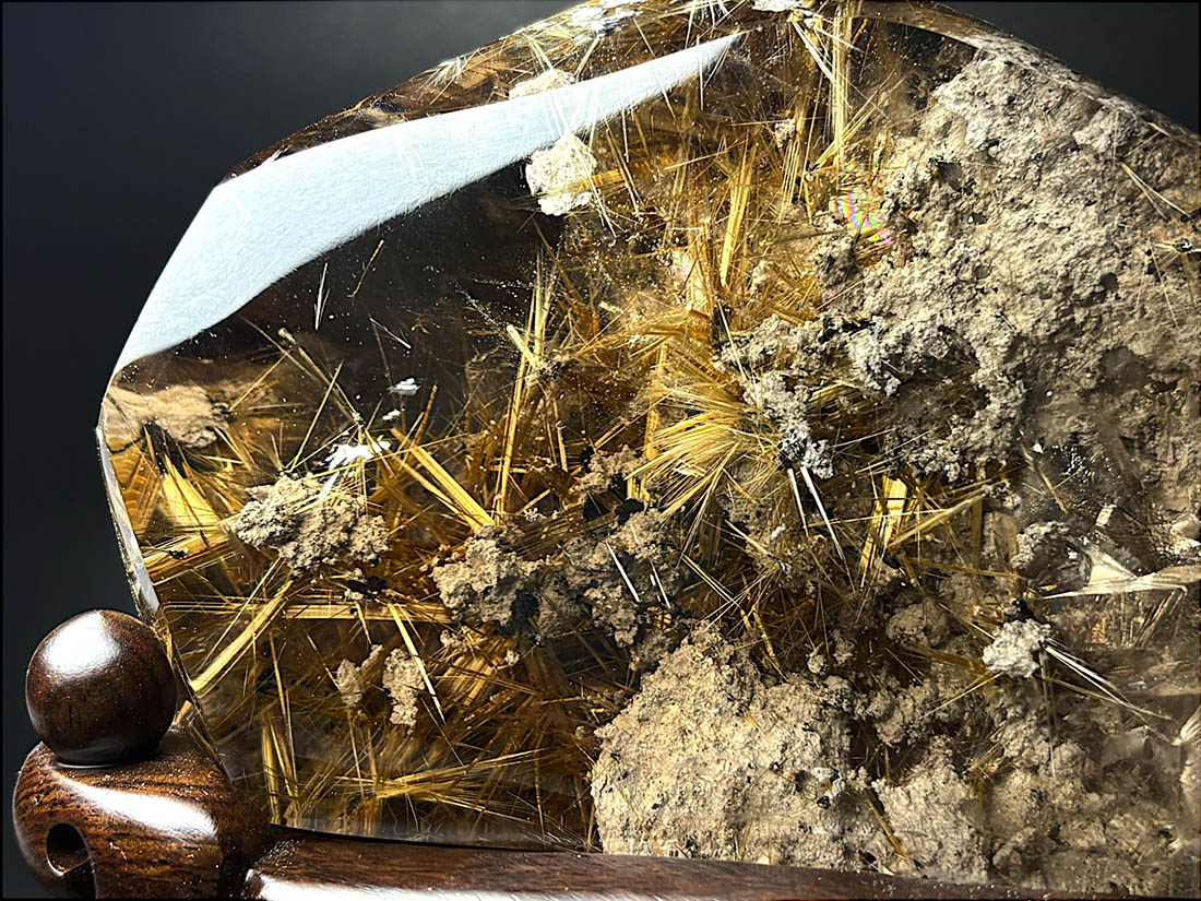 ルチルクォーツ ポリッシュ / Rutilated Quartz (木製台座付き)