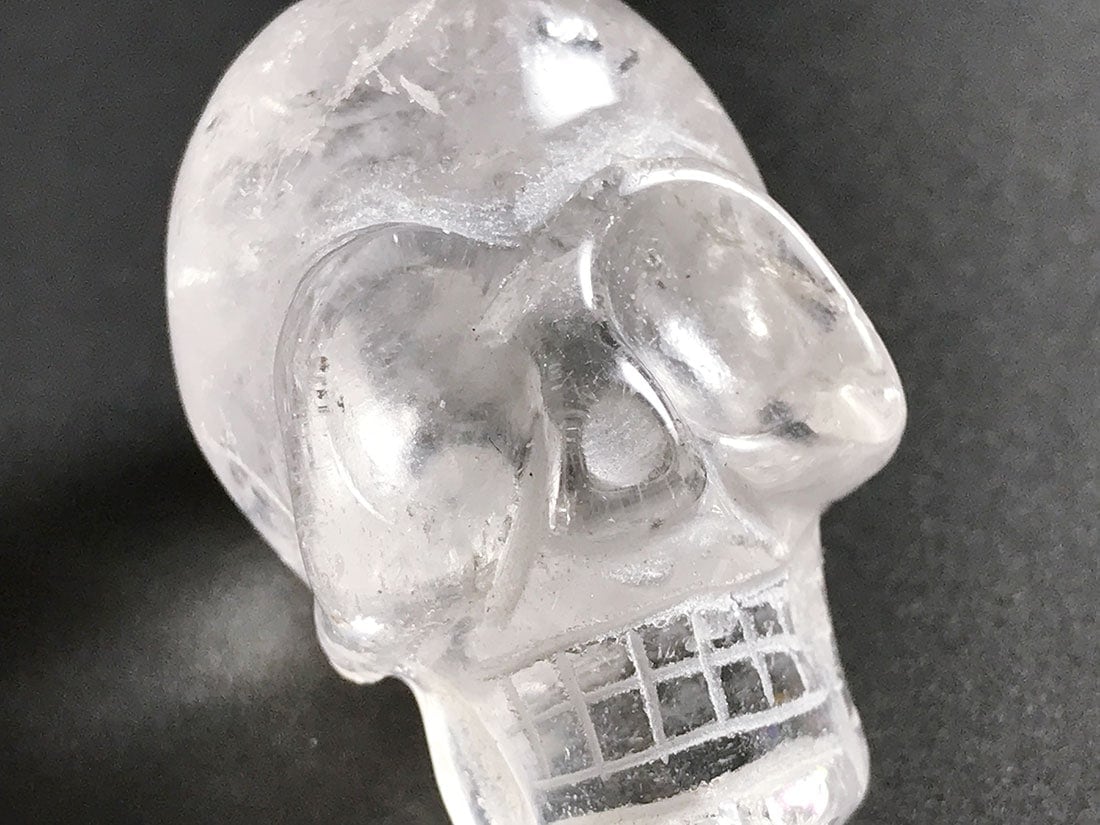 水晶 スカル彫刻