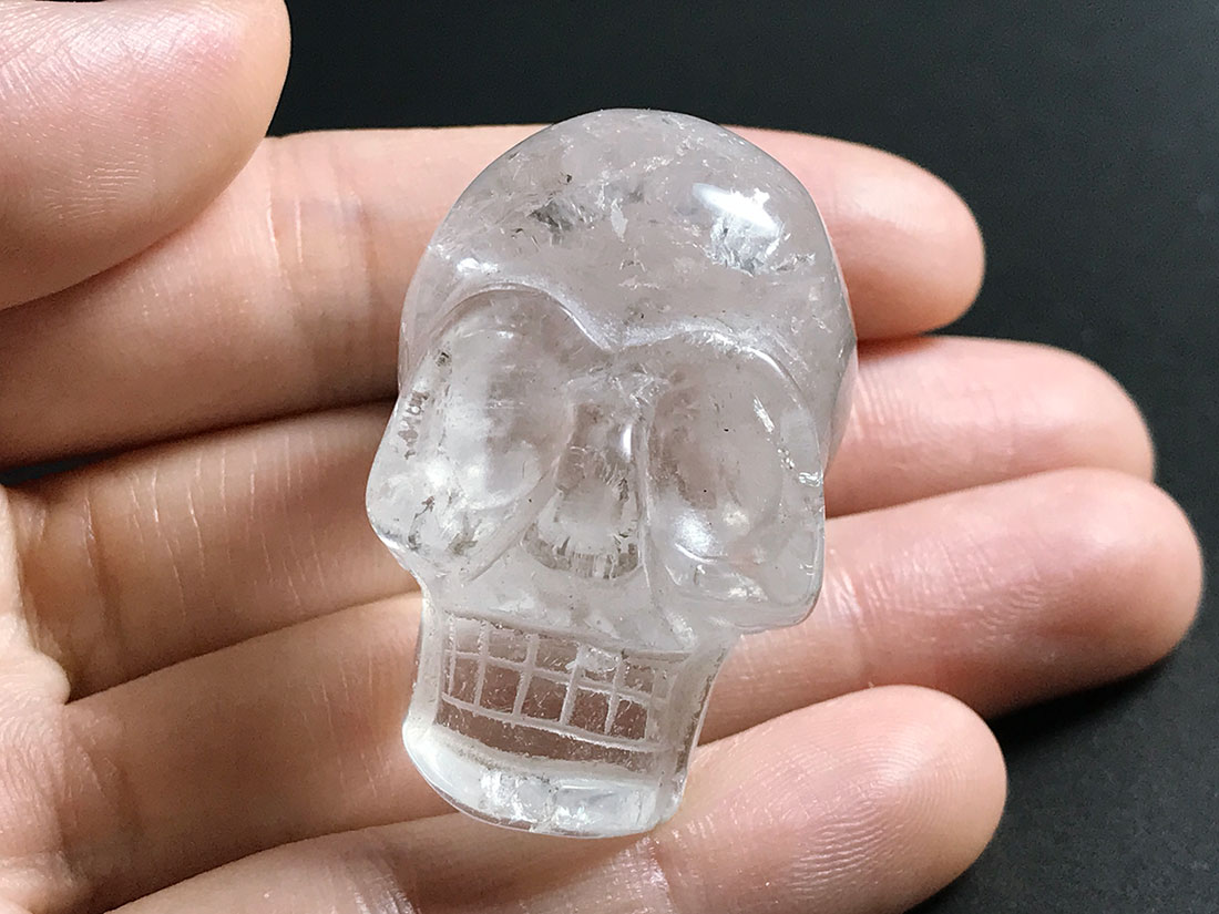 水晶 スカル彫刻