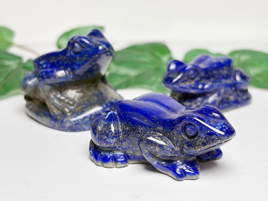 アフガニスタン産 ラピスラズリ カエル彫刻 / Lapis Lazuli