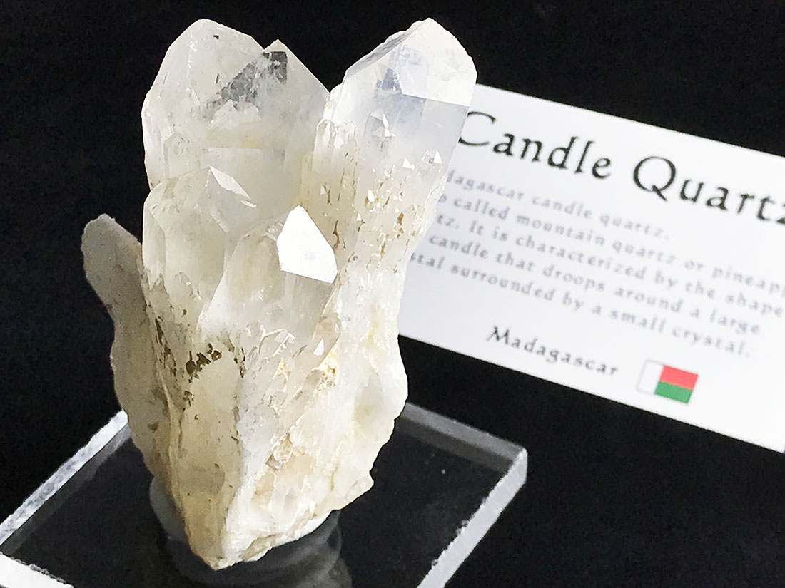 ①キャンドルクォーツ 蝋燭水晶 原石 マダガスカル産 セルフヒールド カテドラル マダガスカル産 キャンドルクォーツ