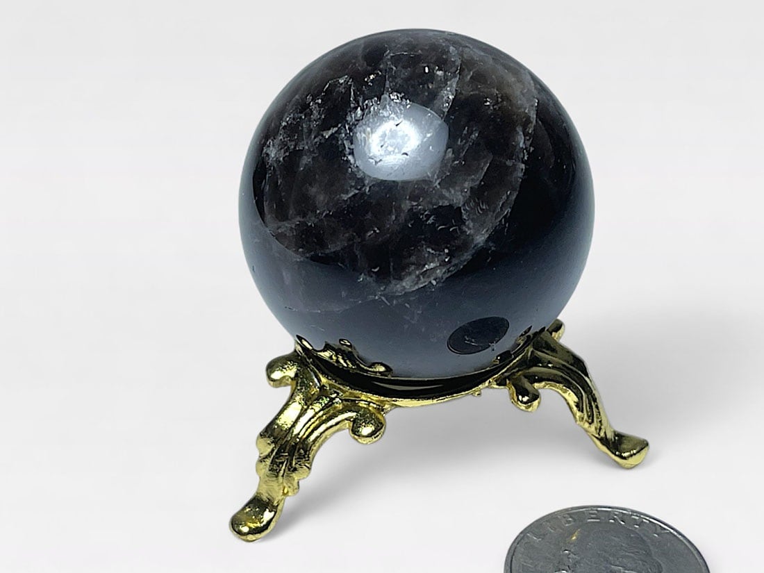 モリオン ( 黒水晶 ) 直径42mm 丸玉