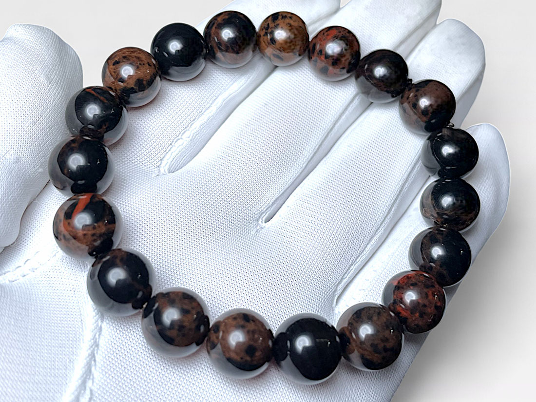 北海道産 花十勝石 ( 紅十勝石 ) 10mm ブレスレット