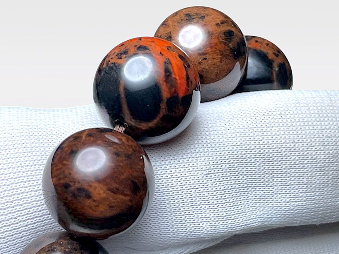 北海道産 花十勝石 ( 紅十勝石 ) 12mm ブレスレット