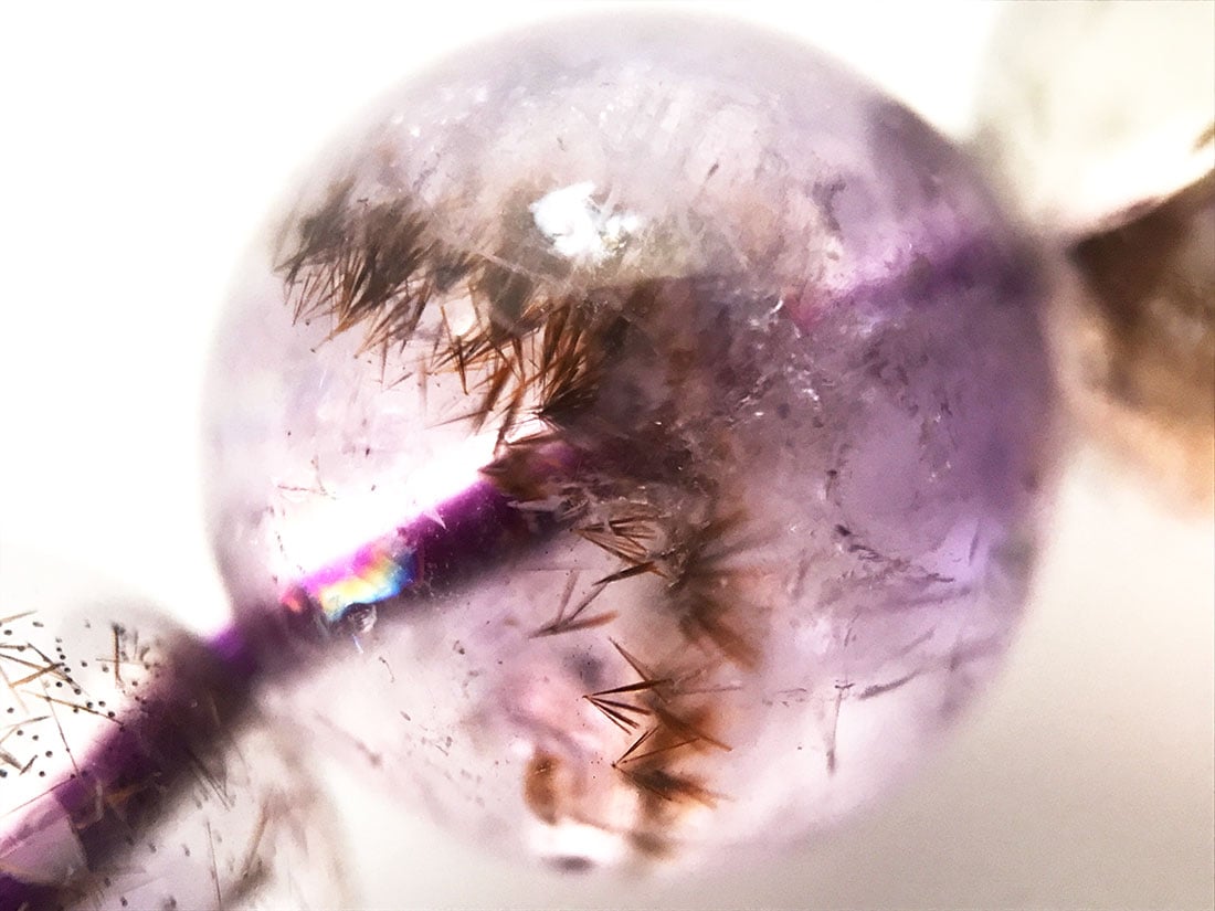 ⭐︎【天然 】カコクセナイト イン アメジスト ブレスレット 11mm ⭐︎【天然 】カコクセナイト イン アメジスト ブレスレット 11mm