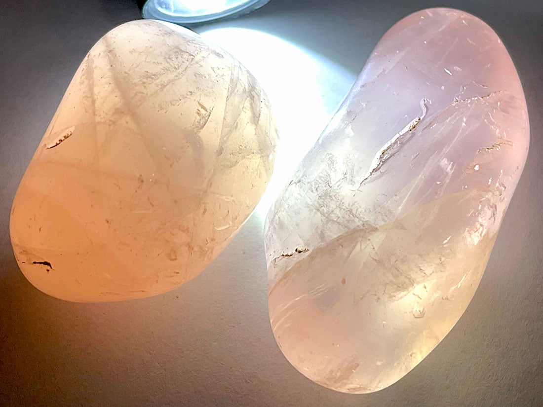 ブラジル産ローズクォーツ タンブル2個セット