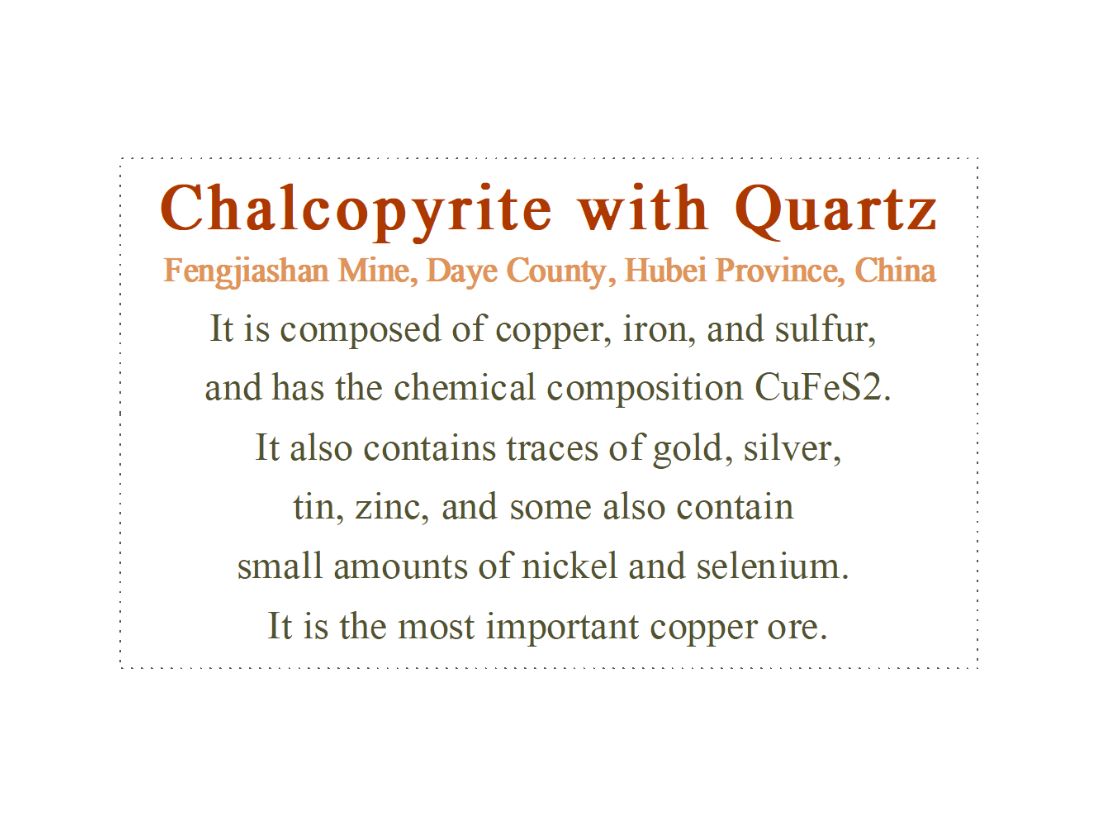 水晶 / チャルコパイライト ( 水晶 & 黄銅鉱 ) / Quartz & Chalcopyrite