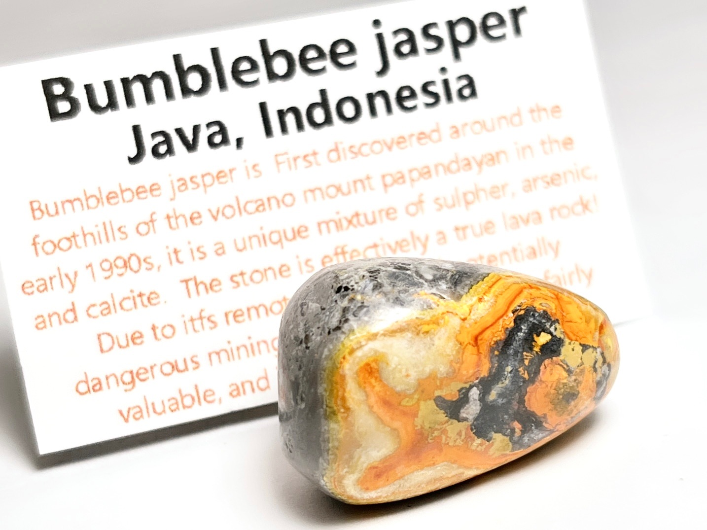 アウトレット　天然石　月　バンブルビージャスパー　台座付き インドネシア産 バンブルビージャスパー タンブル / Bumblebee Jasper