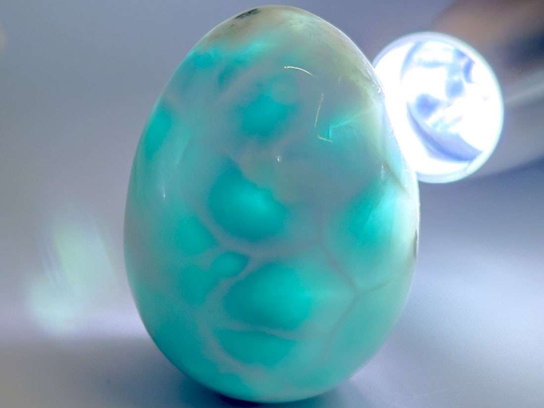 レア　高品質　ラリマー　卵　egg ドミニカ共和国産 ラリマー エッグ / Larimar Egg