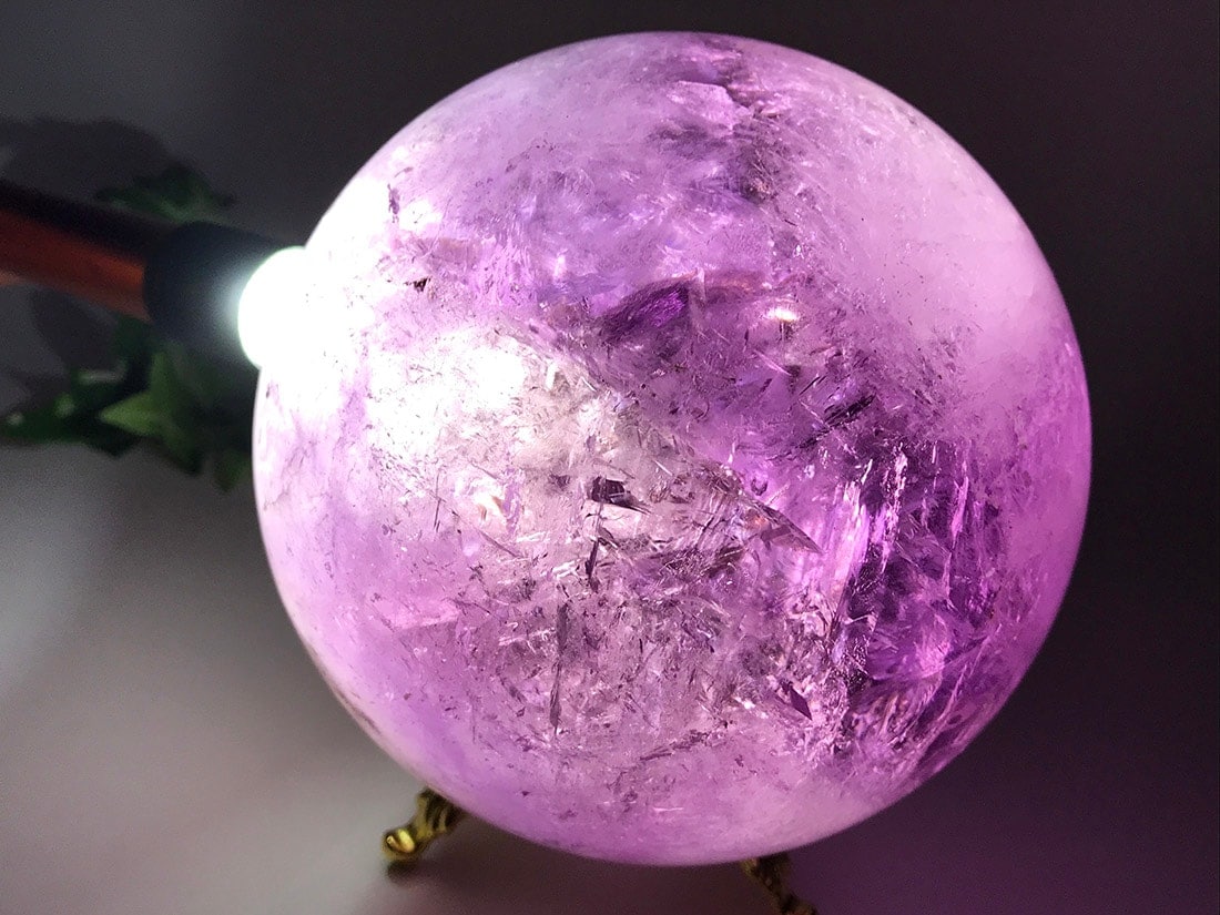 天然石 ＊ 丸玉 アメジスト お守り 置物 約110mm 【公式通販】