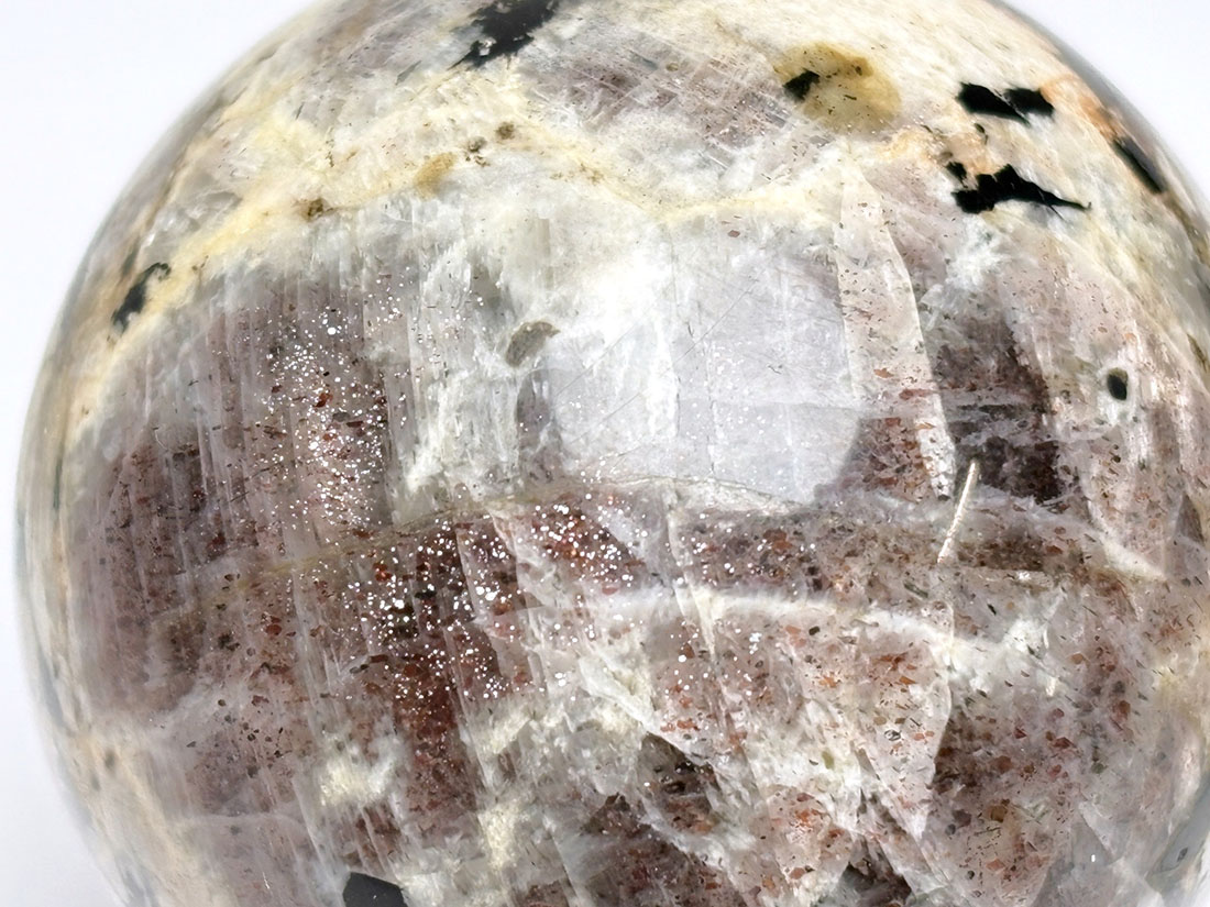 ロシア ウラル産 サンムーンストーン 片面研磨 ロシア産 サンムーンストーン 47mm丸玉 /Sun Moon Stone