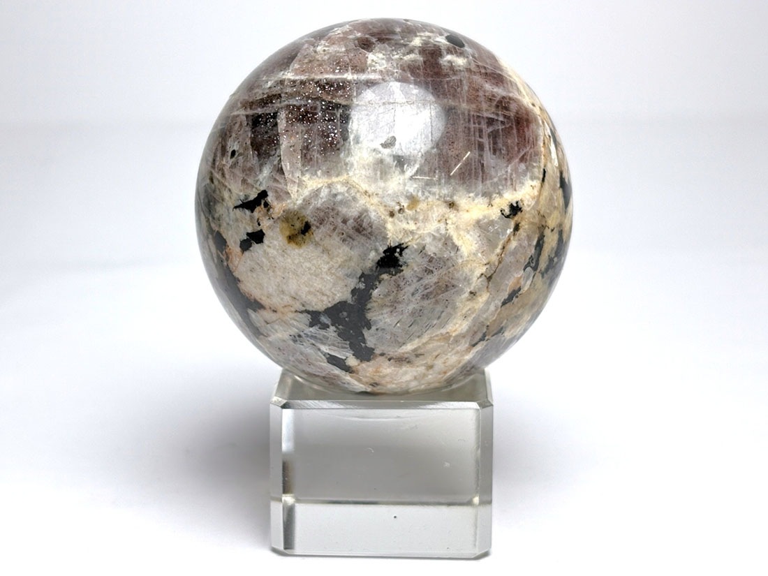 ロシア ウラル産 サンムーンストーン 片面研磨 ロシア産 サンムーンストーン 47mm丸玉 /Sun Moon Stone